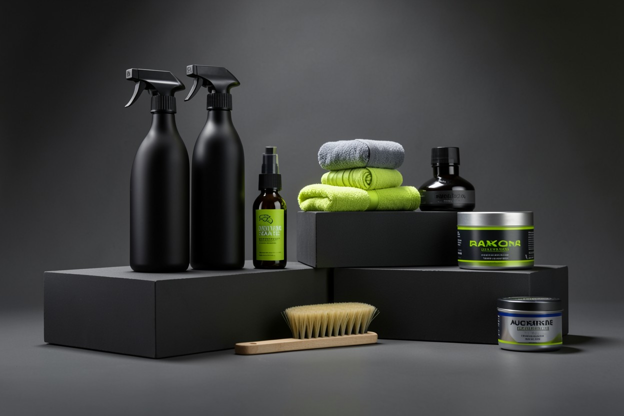 Selección de productos y accesorios para detailing